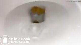 Girl takes a quick dump