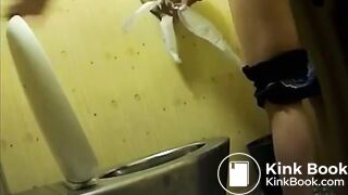 Sexy white teen Pooping voyeur