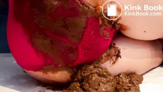 Panty poop and masturbation in red costume