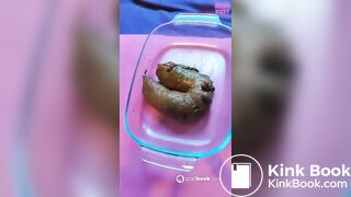 One of my favorite scat girl shitting in container - video 5