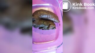 One of my favorite scat girl shitting in container - video 5