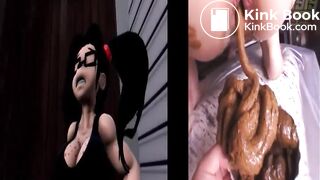 Hot animation and real scat compilation