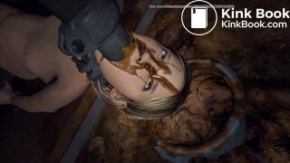 Pooping in the mansion's toilet