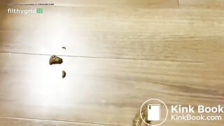 Hot girl shitting and pissing on floor - video 2
