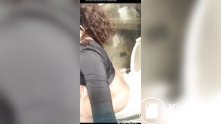 Sexy ebony girl pooping and farting on toilet - video 2