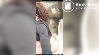 Sexy ebony girl pooping and farting on toilet - video 2