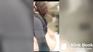 Sexy ebony girl pooping and farting on toilet - video 2