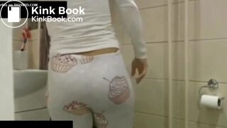 Sexy girl urgent diarrhea in home toilet
