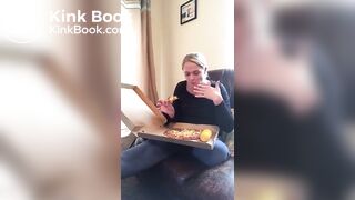Hot girl shitting on pizza - video 3