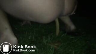 Hot girl shitting outside while her friend records