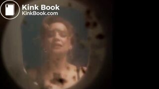 Sexy waitress desperate poop in job toilet