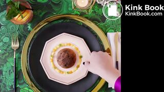 Sexy waitress desperate poop in job toilet