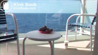 Crazy girl shitting in plate