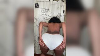 Sexy Hot Black Girl Huge Wet White Panty Poop