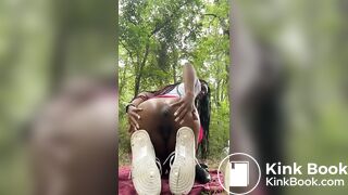 hot ebony outdoor prolapse shit