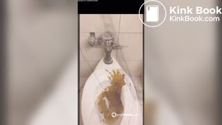 Big booty destroys public toilet