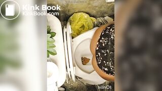 Girl pooping at friends house toilet