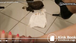 German babe pushes really big log out