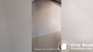 Pooping in public toilet and eating