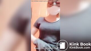 Pooping in public toilet and eating