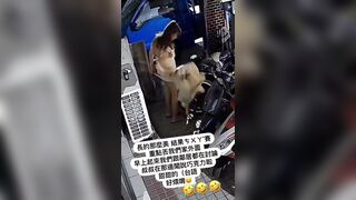 Woman clean her shitty ass with a coat