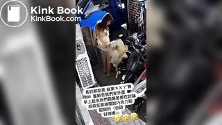 Woman clean her shitty ass with a coat