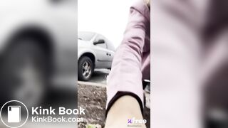 crazy scat bitch shit in a car park