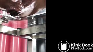 Blonde shitting in slave