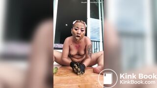 Nasty Asian poop masturbation