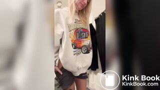 Blonde Hottie Shitting In Her Blue Panties