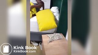 African drunk girl shits herself,friend records