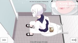 The constipated girl pooping animation
