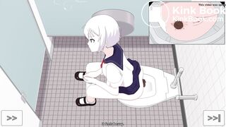 The constipated girl pooping animation