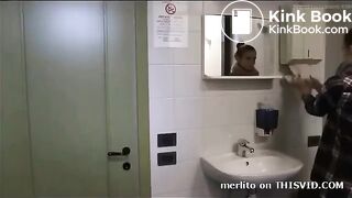 Hot girl had to poop in public toilet