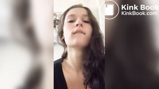 Amazing girl shitting huge turd