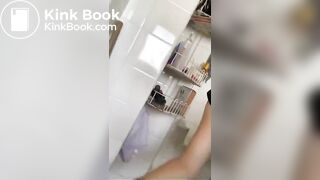 Amazing girl shitting huge turd