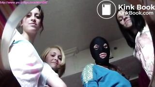 Toilet slave POV to 4 women
