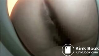 Women pooping and pissing on toilet