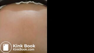 Chinese girl pre poop fart and poop