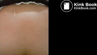 Chinese girl pre poop fart and poop