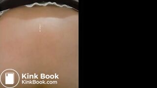 Chinese girl pre poop fart and poop