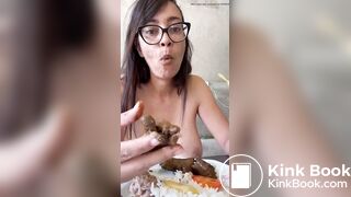 Brazilian girl eating shit luch part 2