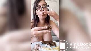 Brazilian girl eating shit luch part 2