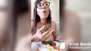 Brazilian girl eating shit luch part 2
