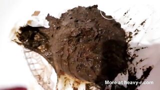Huge poo in white panties..