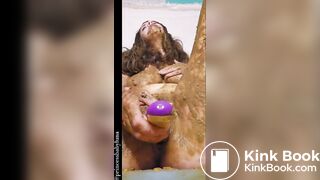 Sexy scat anal dildo body smear