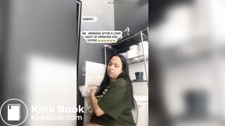 Instagram girl shitting and farting on toilet