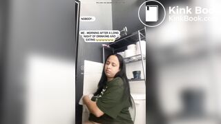 Instagram girl shitting and farting on toilet