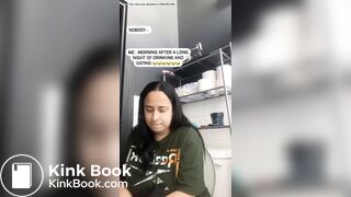 Instagram girl shitting and farting on toilet