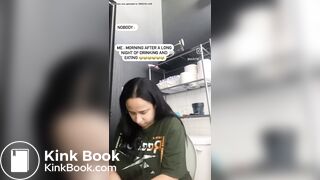 Instagram girl shitting and farting on toilet